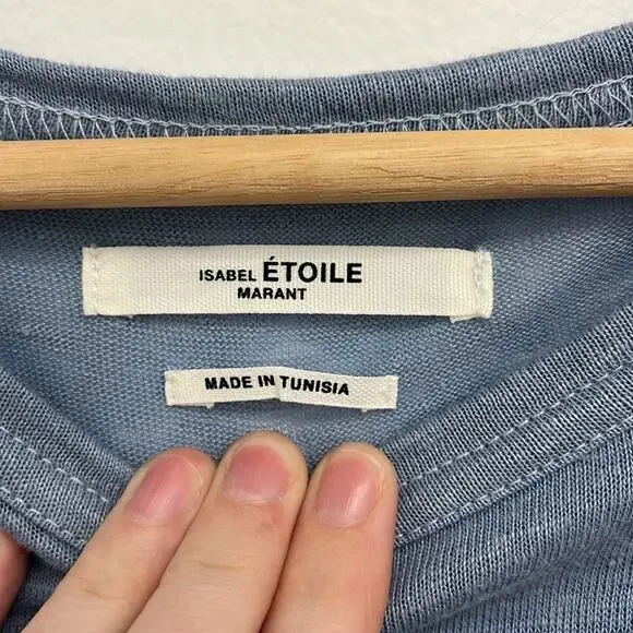 NWOT Isabel Marant Étoile Koldi Linen Rolled Sleeve Easy Relaxed Fit Tee - Large - Picture 5 of 12